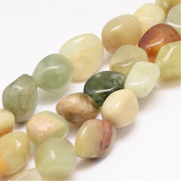 

PandaHall Natural Xiuyan Jade Bead Strands, Tumbled Stone, Nuggets, 18~25x16~18x12~16mm, Hole: 2mm, about 22~25pcs/strand, 15.75 inch Xiuyan...