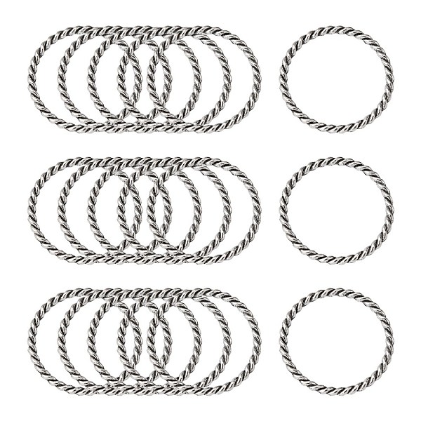 

PandaHall Alloy Linking Rings, Lead Free and Cadmium Free, Antique Silver Color, about 26mm in diameter, 2mm thick, hole: 22mm Alloy Ring