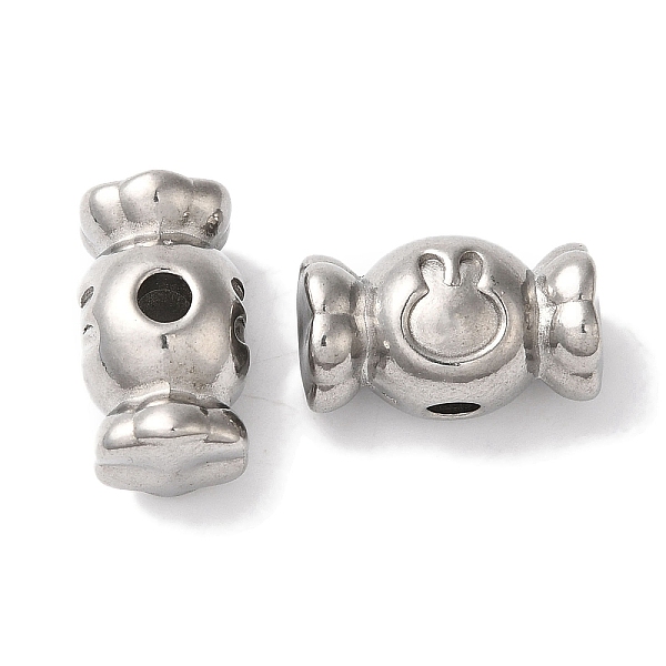 

PandaHall 304 Stainless Steel Beads, Candy with Rabbit, Stainless Steel Color, 10x18x10mm, Hole: 3mm 304 Stainless Steel Candy