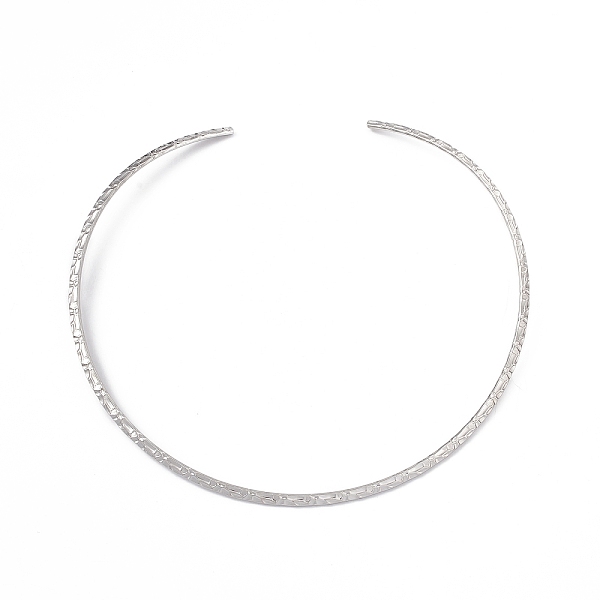 

PandaHall 304 Stainless Steel Hammered Wire Necklace Making, Rigid Necklaces, Minimalist Choker, Cuff Collar, Stainless Steel Color, 0.38cm...