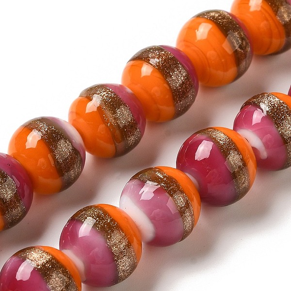 

PandaHall Lampwork Beads Strands, Round, Dark Orange, 12mm, Hole: 1.2mm, about 45pcs/strand, 19.29''(49cm) Lampwork Round