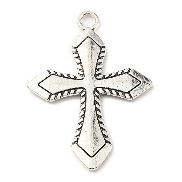 

PandaHall Tibetan Style Alloy Pendants, Cross, Antique Silver, 44x31.5x2mm, Hole: 3.5mm, 112pcs/500g Alloy Cross