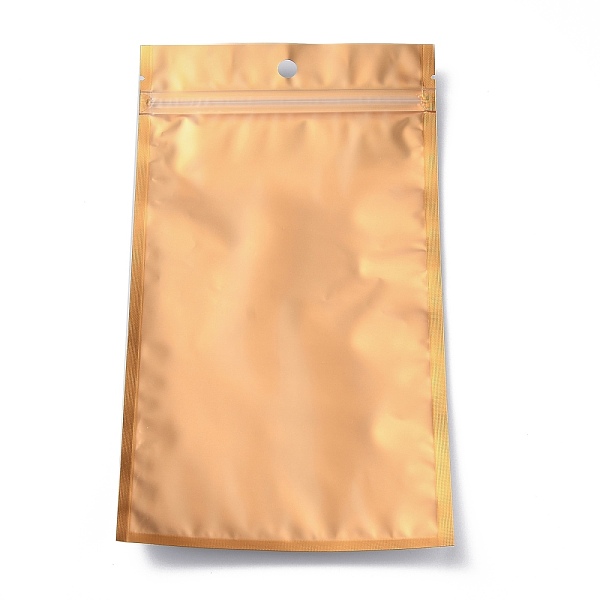 PandaHall Plastic Zip Lock Bag, Storage Bags, Self Seal Bag, Top Seal, with Window and Hang Hole, Rectangle, Gold, 22x12x0.2cm, Unilateral...