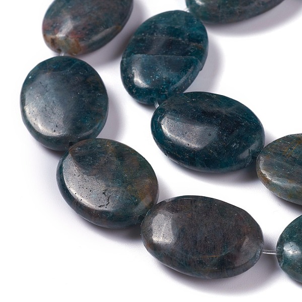 

PandaHall Natural Apatite Beads Strands, Oval, 25x18x7~8mm, Hole: 0.8mm, about 16pcs/strand, 15.55 inch(39.5cm) Apatite Oval