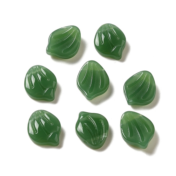 

PandaHall Handmade Lampwork Pendants, Leaf, Dark Green, 15x12x4mm, Hole: 1mm Lampwork Leaf