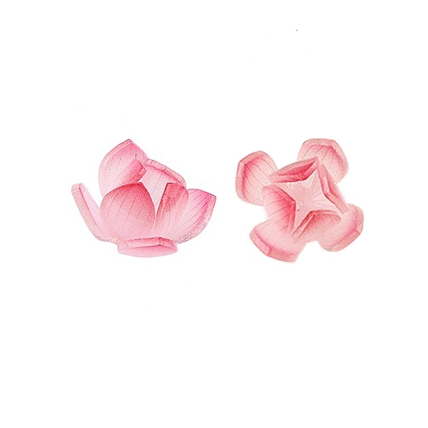Tapa de cuentas de plantas de hojas de flores de colores de loto acrílico para joyería
