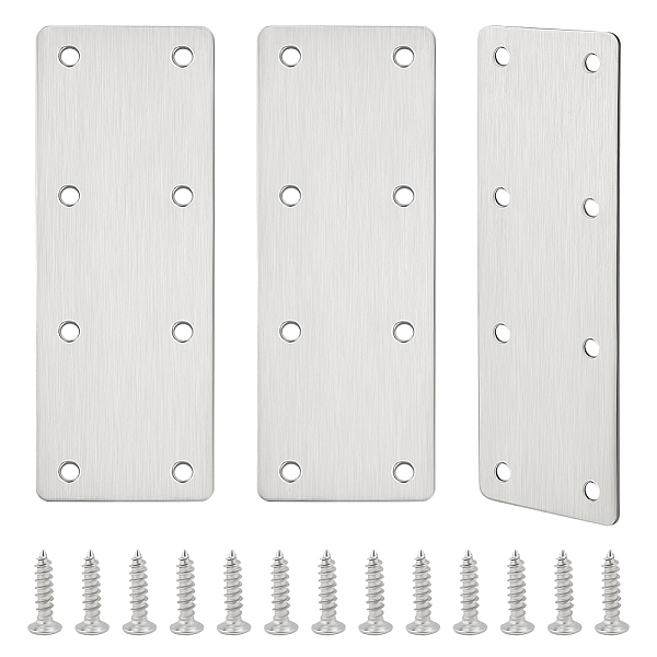 

PandaHall AHADERMAKER 6Pcs 8-Hole 201 Stainless Steel Bracket, Flat Straight Connector for Cabinet Closet, with 36Pcs Screws, Rectangle...