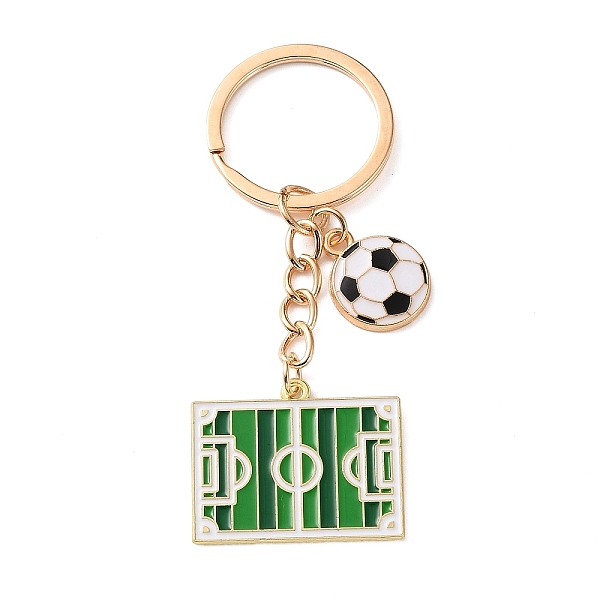 サッカーをテーマにした合金＆エナメル製キーホルダー