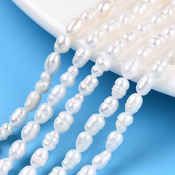 

PandaHall Natural Cultured Freshwater Pearl Beads Strands, Baroque Keshi Pearl Rice Beads, Seashell Color, 5~6x3.5~4mm, Hole: 0.7~0.8mm...