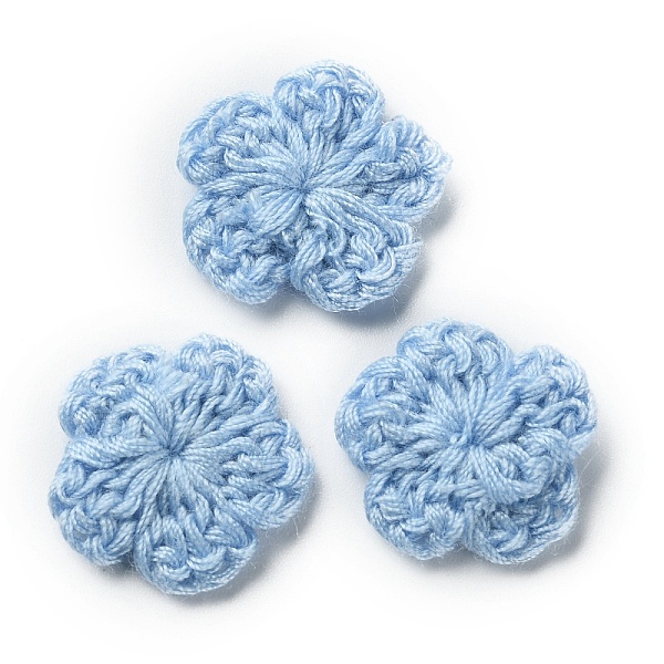 Accessoires d'ornement en coton au crochet faits à la main en fleur de pêcher