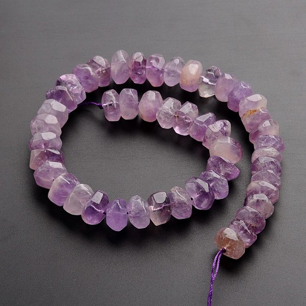 

PandaHall Natural Amethyst Beads Strands, Faceted, Rondelle, 14~16x7~9mm, Hole: 3~4mm, about 47~54pcs/strand, 15.3 inch Amethyst Rondelle