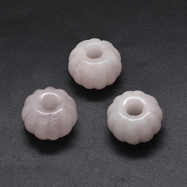 

PandaHall Natural Rose Quartz Beads, Large Hole Beads, Pumpkin, 24.5x16~17mm, Hole: 7mm Rose Quartz Pumpkin