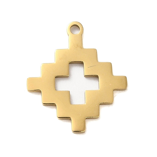 

PandaHall 304 Stainless Steel Pendants, Laser Cut, Real 18K Gold Plated, Cross, 18x16x1mm, Hole: 1mm 304 Stainless Steel Cross