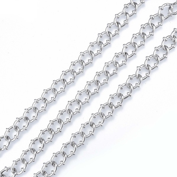 

PandaHall Handmade Alloy Oval Link Chains, with Spool, Cadmium Free & Nickel Free & Lead Free, Unwelded, Platinum, 13x12x3.5mm, about 32.81...