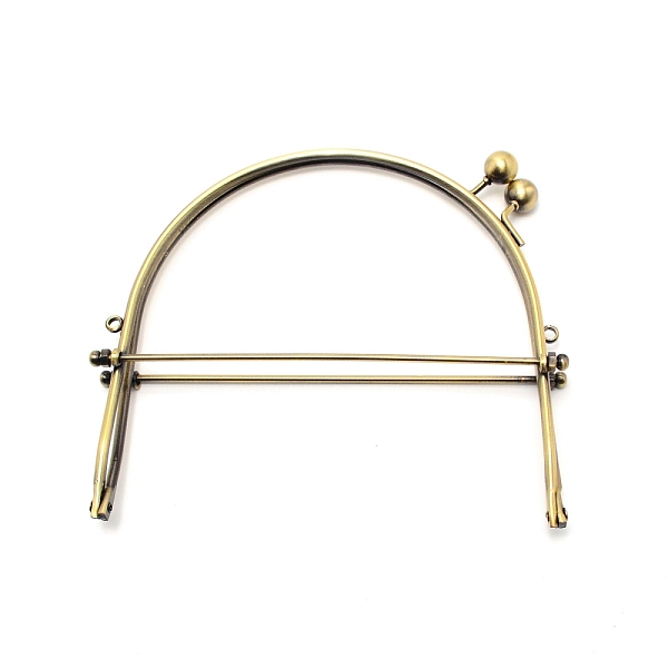 

PandaHall Iron Purse Frames, Bag Handle, for Bag Sewing Craft, Antique Bronze, 14.5x16.6x2.3cm, Hole: 4mm Iron