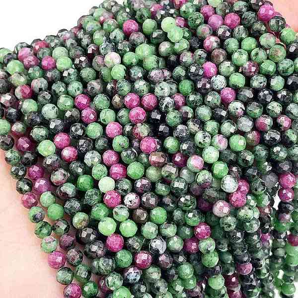 

PandaHall Natural Ruby in Zoisite Beads Strands, Faceted, Round, 4.5mm, Hole: 0.8mm, about 89pcs/strand, 15.51 inch(39.4cm) Ruby in Zoisite...