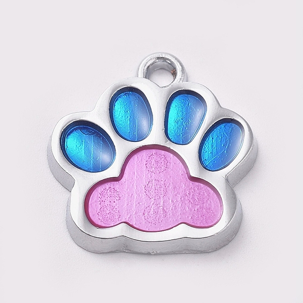 

PandaHall Alloy Enamel Pendants, Two Tone, Dog Paw Prints, Platinum, Violet, 17.7x16.6x2mm, Hole: 2mm Alloy+Enamel Others Purple