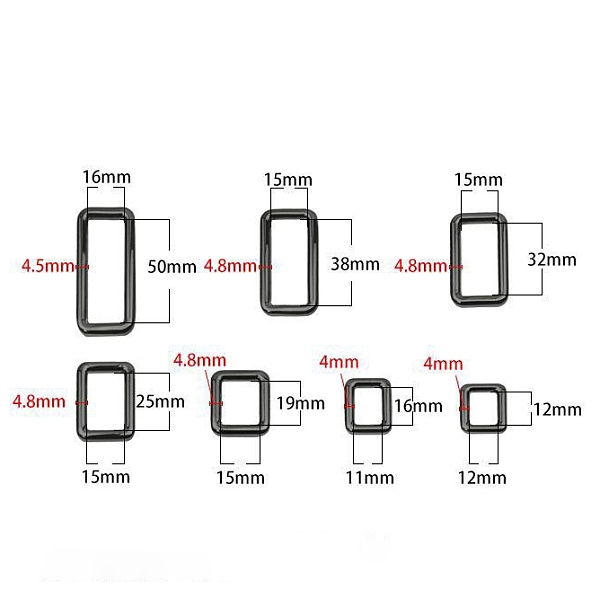 

PandaHall Zinc Alloy Rectangle Buckle Ring, Webbing Belts Buckle, for Luggage Belt Craft DIY Accessories, Gunmetal, 35x24mm Alloy Rectangle