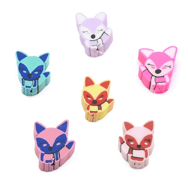 

PandaHall Handmade Polymer Clay Beads, Fox, Mixed Color, 10x9x5mm, Hole: 1.5mm Polymer Clay Fox Multicolor