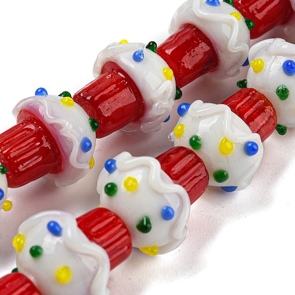 

PandaHall Handmade Bumpy Lampwork Beads Strands, Mushroom, Red, 15x13mm, Hole: 1.4mm, about 20pcs/strand, 12.40 inch(31.5cm) Lampwork...