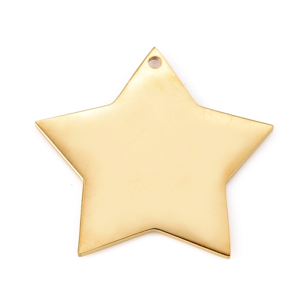 

PandaHall 304 Stainless Steel Pendants, Manual Polishing, Stamping Blank Tag, Laser Cut, Star, Golden, 31x32.5x0.8mm, Hole: 1.2mm 304...