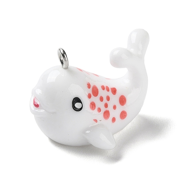 

PandaHall Sea Animal Theme Opaque Resin Pendants, Whale Charms with Platinum Tone Iron Loops, White, 18.5x22x26mm, Hole: 2mm Iron+Resin...