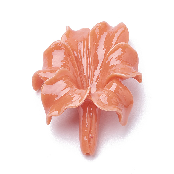 

PandaHall Synthetic Coral Beads, Dyed, Flower, Light Salmon, 31~32x23~24x9mm, Hole: 1mm Synthetic Coral Flower Red