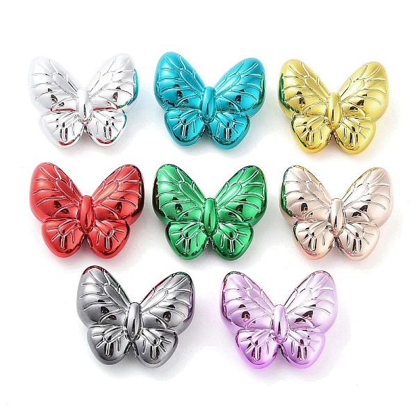 

PandaHall UV Plating Acrylic Beads, Butterfly, Mixed Color, 22x25.5x10mm, Hole: 1.6mm Acrylic Butterfly Multicolor