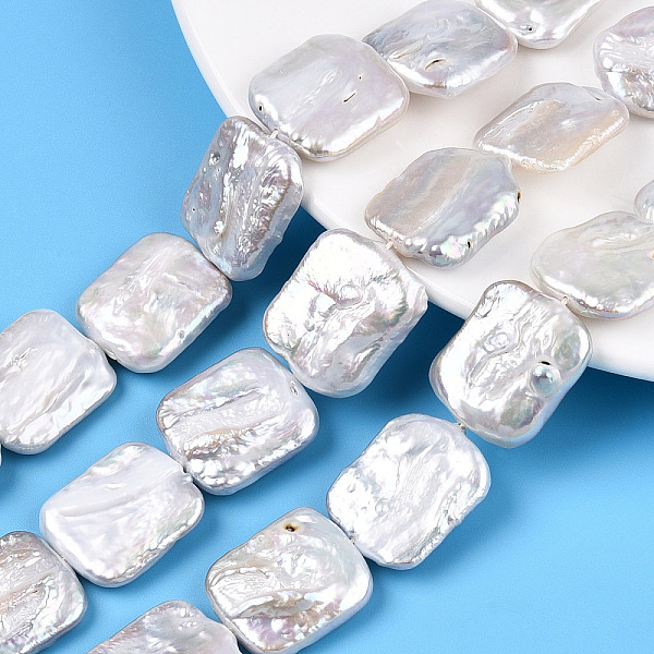 

PandaHall Natural Keshi Pearl Beads Strands, Cultured Freshwater Pearl, Baroque Pearls, Rectangle, Seashell Color, 21~26x18.5~23x4.5~9mm...