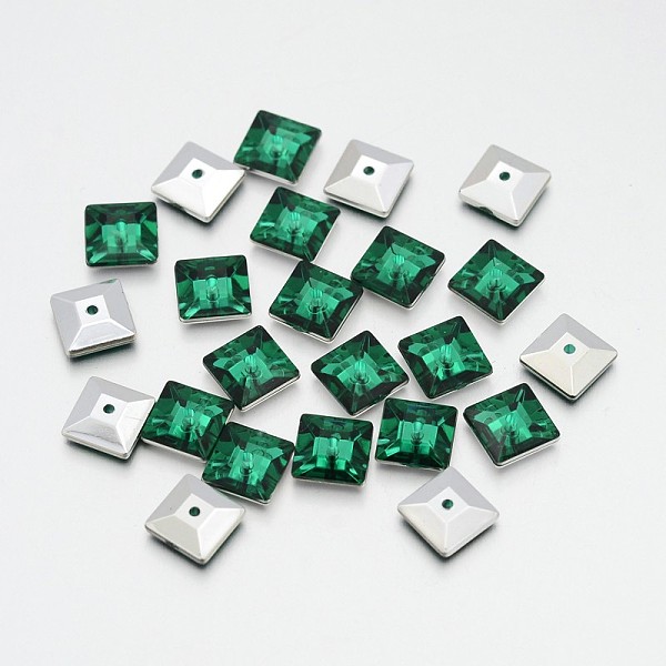 

PandaHall Back Plated Faceted Square Taiwan Acrylic Rhinestone Beads, Dark Cyan, 7x7x3mm, Hole: 1mm Acrylic Square Cyan