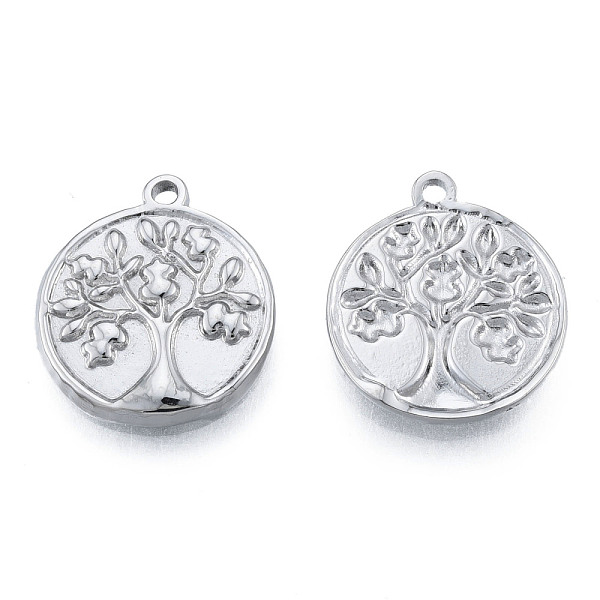 

PandaHall 304 Stainless Steel Pendants, Flat Round with Tree of Life, Stainless Steel Color, 18x15.5x2mm, Hole: 1.5mm 304 Stainless Steel...
