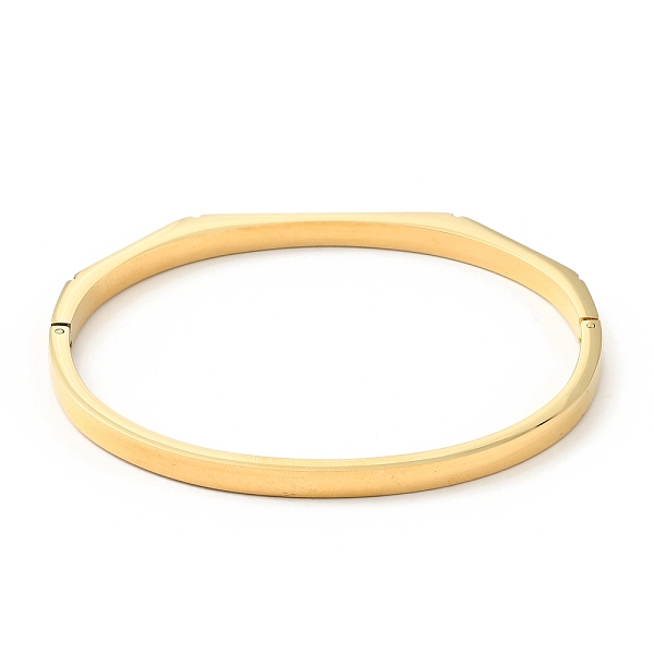 

PandaHall Shell Oval and Cubic Zirconia Hinged Bangle, 304 Stainless Steel Jewelry for Women, Golden, Inner Diameter: 1-7/8x2-1/4 inch..., Clear