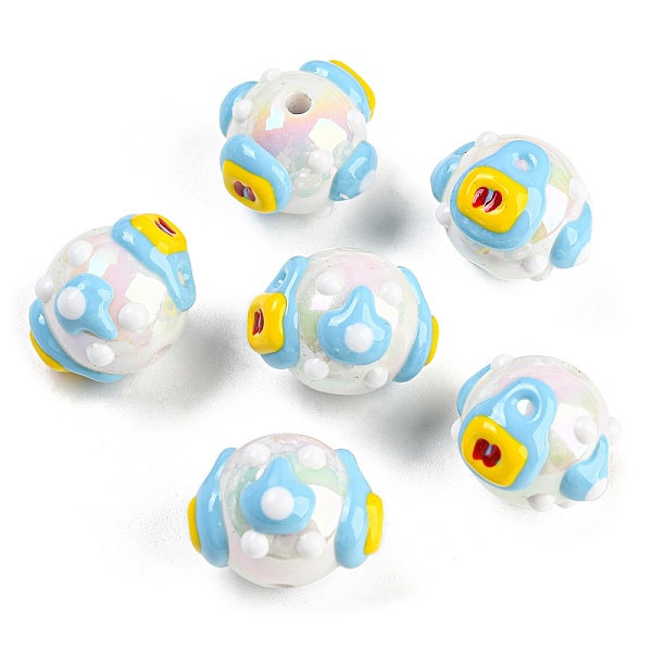 

PandaHall Hand Painted Acrylic with Enamel Beads, Cartoon, Oval with Lock, White, 19x19.7x15mm, Hole: 2.7mm Acrylic Oval White