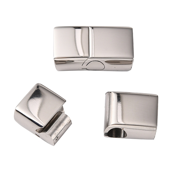 

PandaHall Rectangle 304 Stainless Steel Magnetic Clasps with Glue-in Ends, Stainless Steel Color, 24x13x8mm, Hole: 6x11.5mm 304 Stainless...