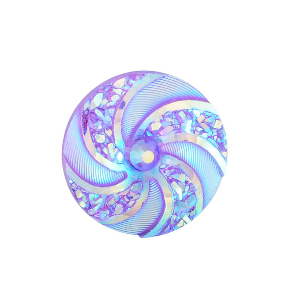 

PandaHall Resin Cabochons, Flat Round with Vortex, Lilac, 16x3mm Resin Flat Round Purple