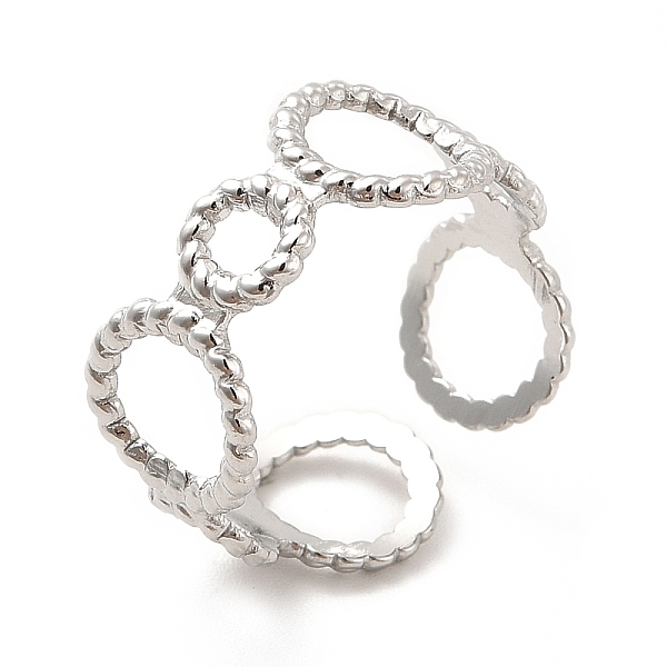 

PandaHall 304 Stainless Steel Circle Wrap Open Cuff Ring for Women, Stainless Steel Color, US Size 7 1/4(17.5mm) 304 Stainless Steel
