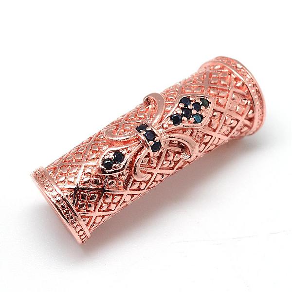 

PandaHall Rack Plating Brass Micro Pave Cubic Zirconia Beads, Long-Lasting Plated, Curved Tube Beads, Curved Tube Noodle Beads, Large Hole...