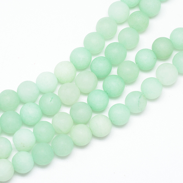 

PandaHall Natural White Jade Bead Strands, Dyed, Frosted, Round, Aquamarine, 10~11mm, Hole: 1.5mm, about 38~39pcs/strand, 14.9 inch White..., Green