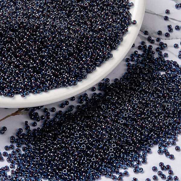 

PandaHall MIYUKI Round Rocailles Beads, Japanese Seed Beads, 15/0, (RR358) Ruby Lined Capri Blue Luster, 1.5mm, Hole: 0.7mm, about..., Purple