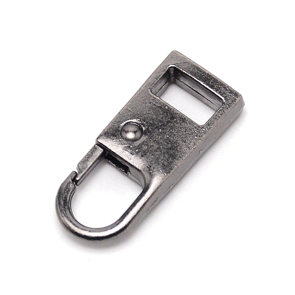 

PandaHall Zinc Alloy Zipper Slider, for Garment Accessories, Gunmetal, 2.65x1.1x0.45cm, Hole: 6.5x9mm & 7.5x4mm Alloy