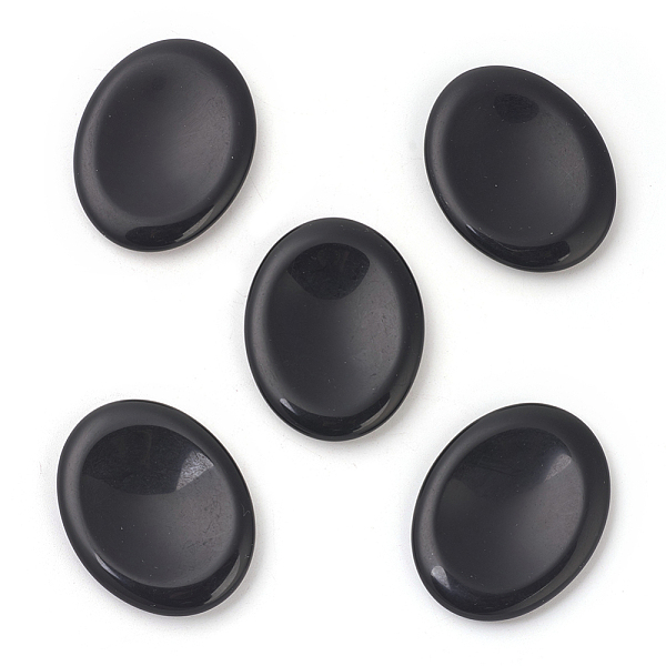 

PandaHall Natural Obsidian Massage Jewelry, Worry Stone for Anxiety Therapy, Oval, 45x35x6mm Obsidian Oval