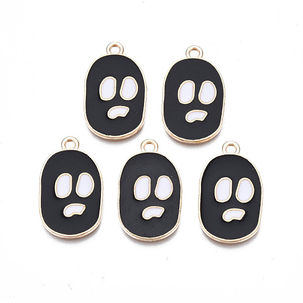 

PandaHall Alloy Enamel Pendants, Cadmium Free & Nickel Free & Lead Free, Light Gold, for Halloween, Skull, Black, 25x15x1.5mm, Hole: 1.8mm...