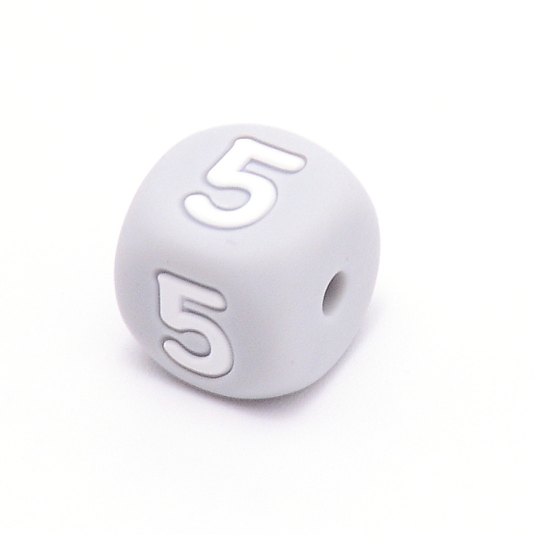 

PandaHall Silicone Beads, for Bracelet or Necklace Making, Arabic Numerals Style, Gray Cube, Num.5, 10x10x10mm, Hole: 2mm Silicone Number...