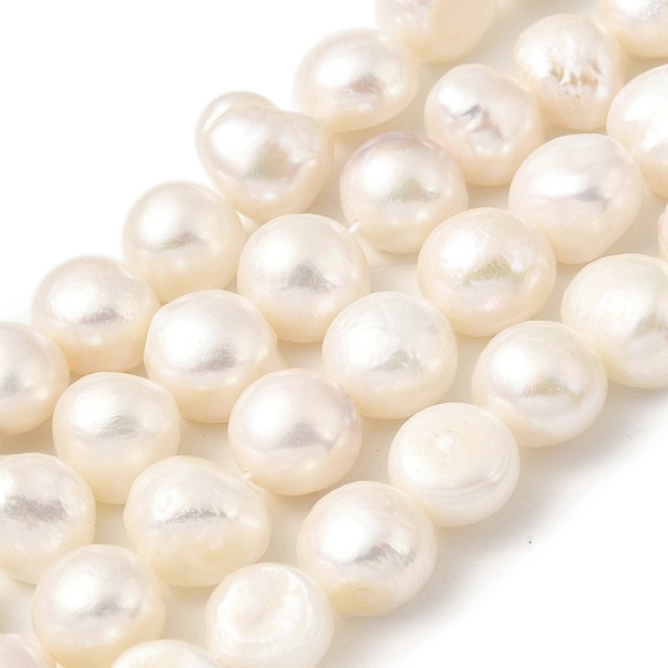 

PandaHall Natural Cultured Freshwater Pearl Beads Strands, Two Sides Polished, Grade 2A, Antique White, 11~12mm, Hole: 0.5mm, about...