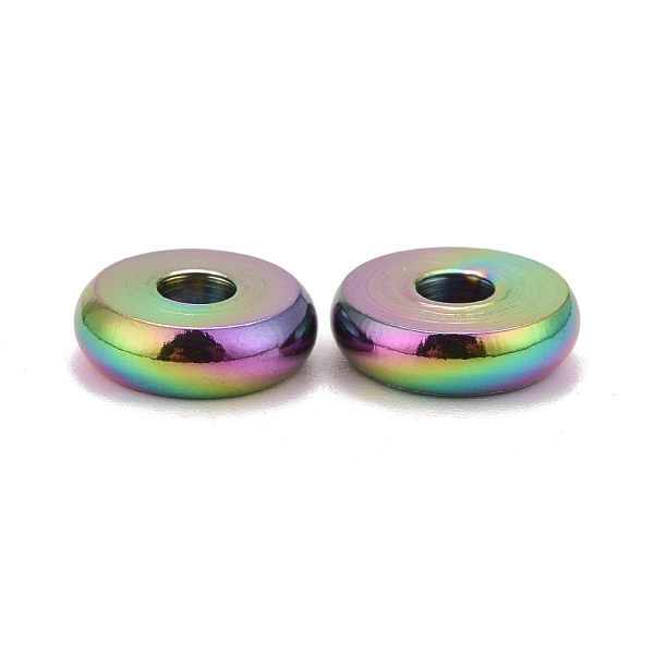 

PandaHall Rainbow Color 304 Stainless Steel Spacer Beads, Donut, Mixed Color, 10x2.5mm, Hole: 3mm 304 Stainless Steel Donut