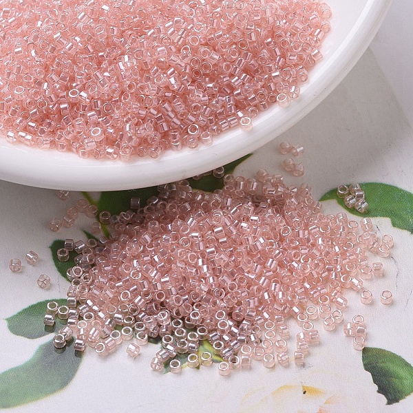

PandaHall MIYUKI Delica Beads, Cylinder, Japanese Seed Beads, 11/0, (DB0106) Shell Pink Luster, 1.3x1.6mm, Hole: 0.8mm, about 10000pcs/bag...