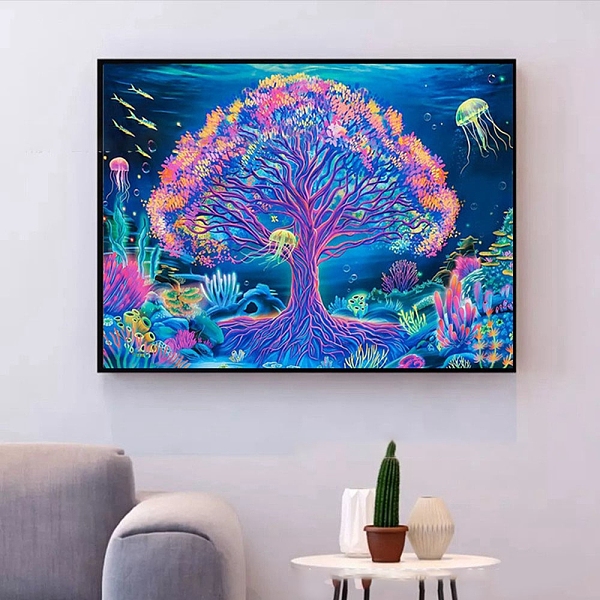 

PandaHall DIY Diamond Painting Kit, Including Resin Rhinestones Bag, Diamond Sticky Pen, Tray Plate and Glue Clay, Tree, 300x400mm Resin...