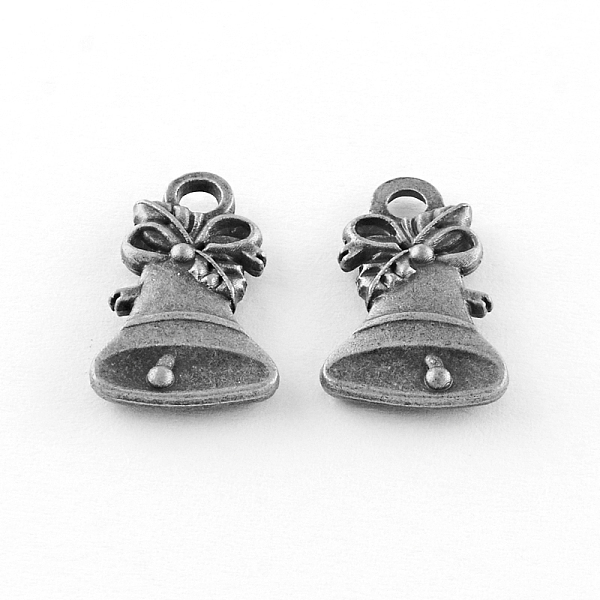 PandaHall Tibetan Style Alloy Small Bell Pendants, Cadmium Free & Lead Free, Antique Silver, 18x11.5x3mm, Hole: 2.5mm, about 580pcs/1000g...