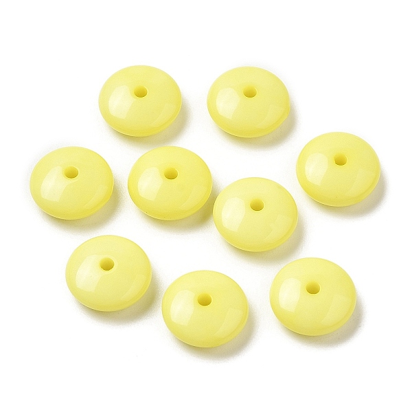 

PandaHall Opaque Acrylic Beads, Disc, Yellow, 10x4mm, Hole: 1.6mm, about 2400pcs/500g Acrylic Disc Yellow
