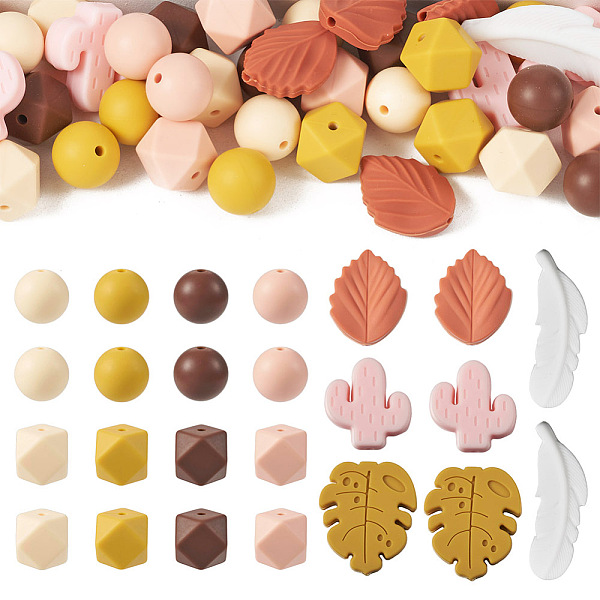 

PandaHall Beadthoven 12 Style Food Grade Eco-Friendly Silicone Beads, Chewing Beads For Teethers, DIY Nursing Necklaces Making, Mixed Shapes..., Multicolor